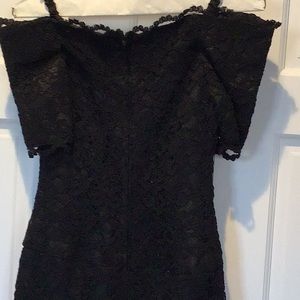 Strapped off shoulder lace dress